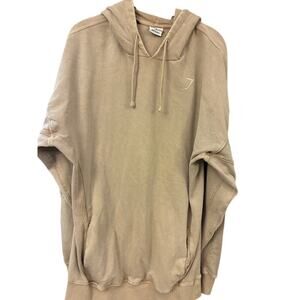 Gymshark Oversized Fit Heritage Washed Hoodie Desert Beige Size Small